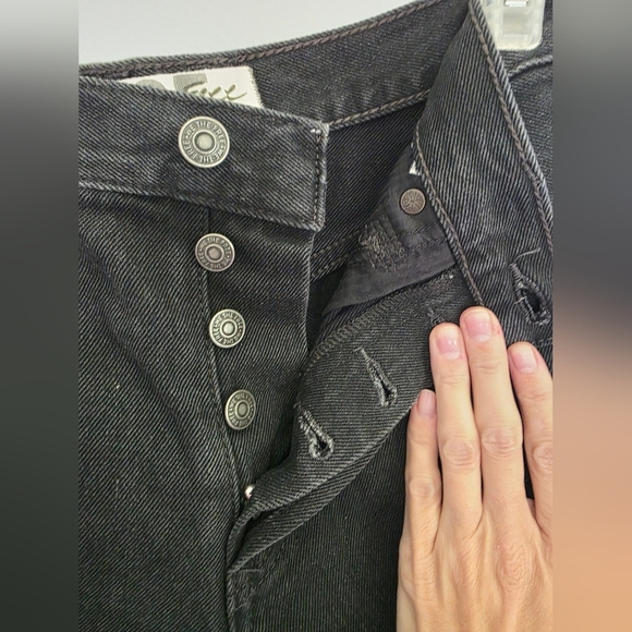 We The Free Black Distressed Denim Shorts - Picture 3 of 9